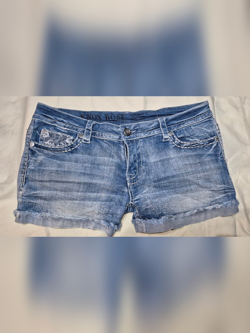 KNOX ROSE Blue Denim Midi Shorts